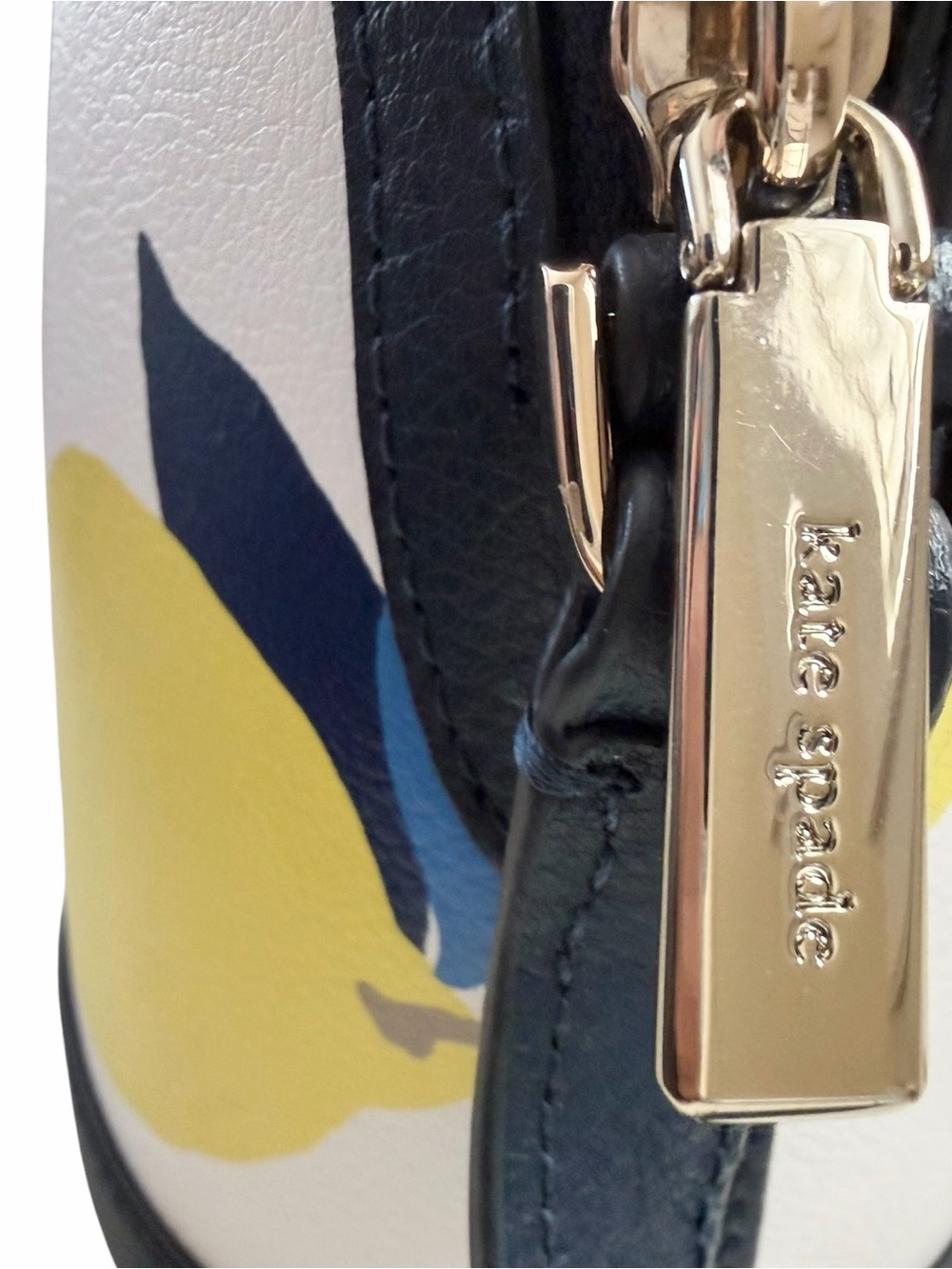 🍋 Kate Spade Sylvia Lemon Zest Dome Crossbody NWT 🍋 Navy - Picture 3 of 5